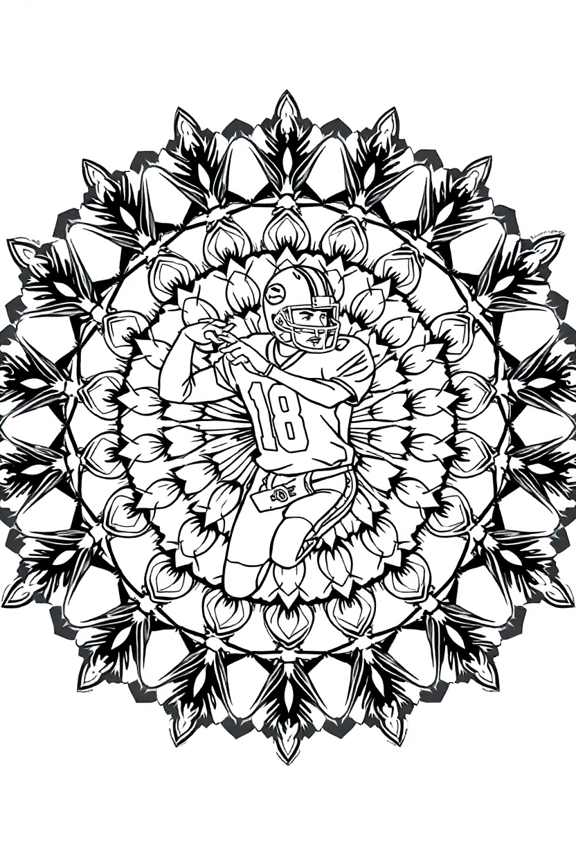 Quarterback in Action coloring page, free printable