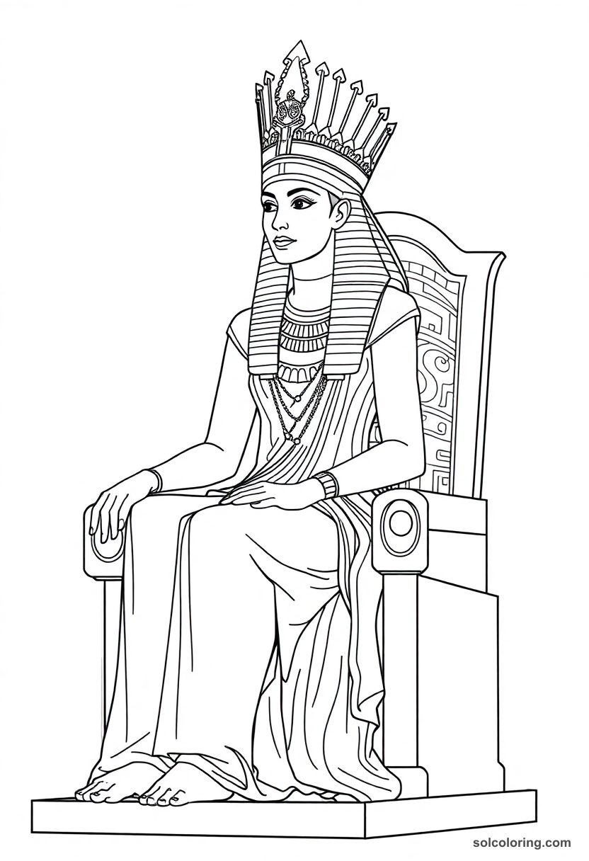 Queen Cleopatra VII on Her Throne