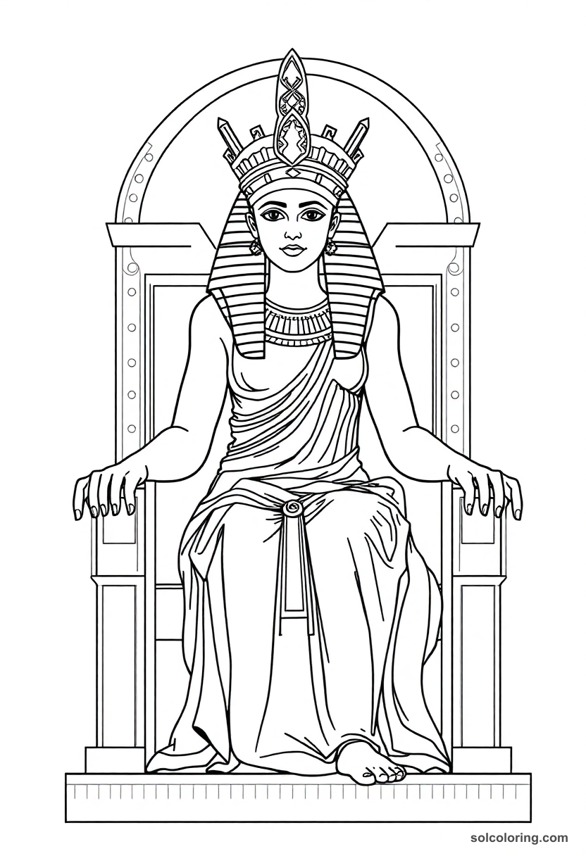 Queen Cleopatra VII on Her Throne