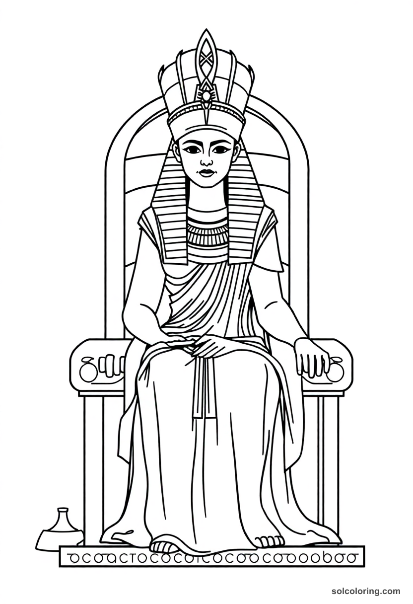Simple Queen Cleopatra VII on Her Throne