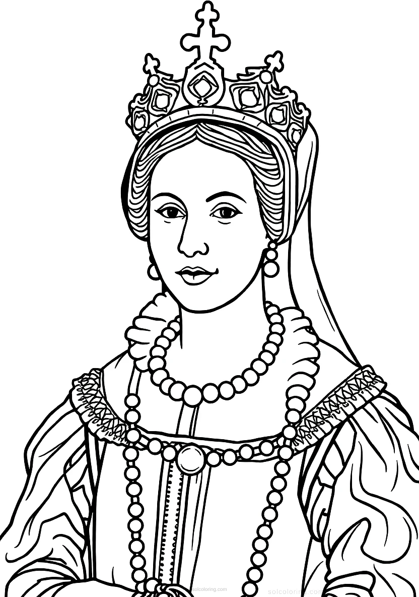 Queen Elizabeth I Tudor Portrait coloring pages