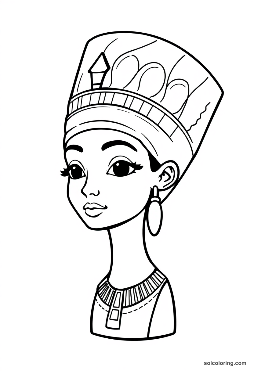 Chibi Queen Nefertiti's Painted Bust