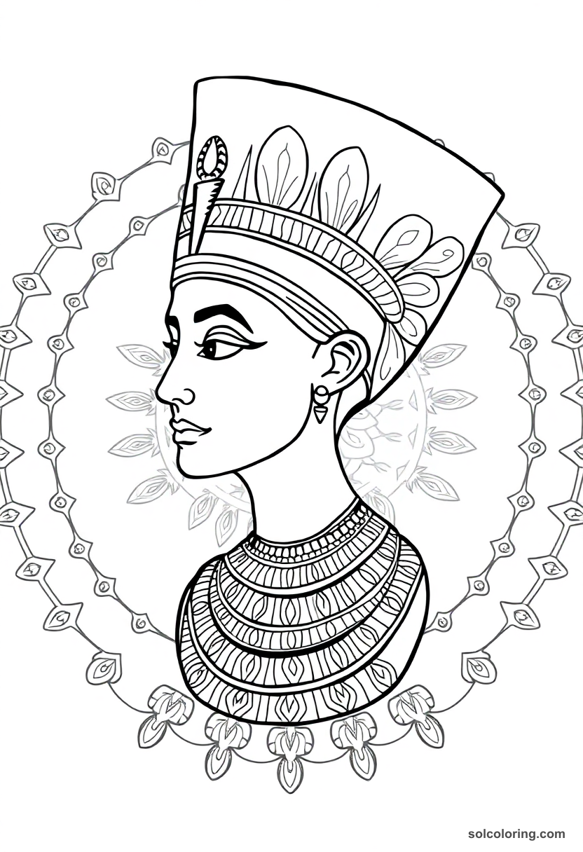 Mandala Queen Nefertiti's Painted Bust