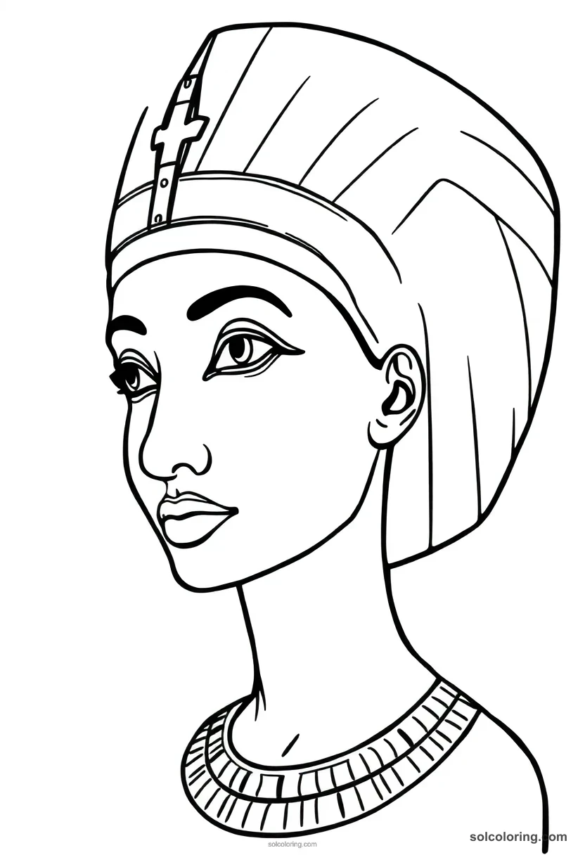 Queen Nefertiti S Painted Bust coloring pages