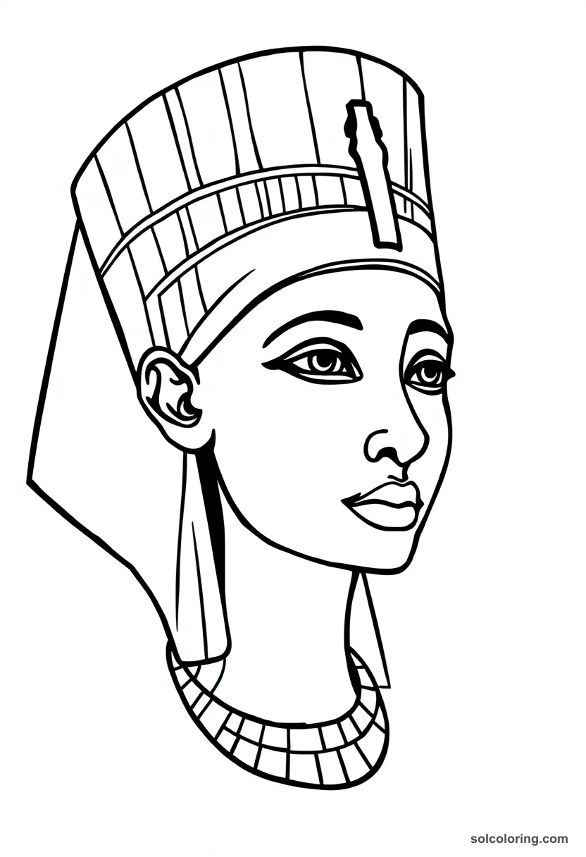 Simple Queen Nefertiti's Painted Bust