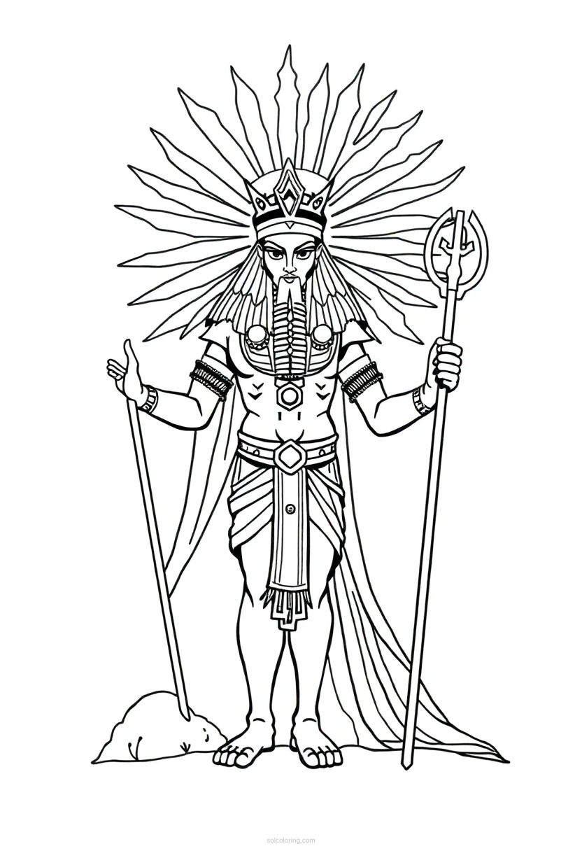 Ra Sun God coloring page for kids