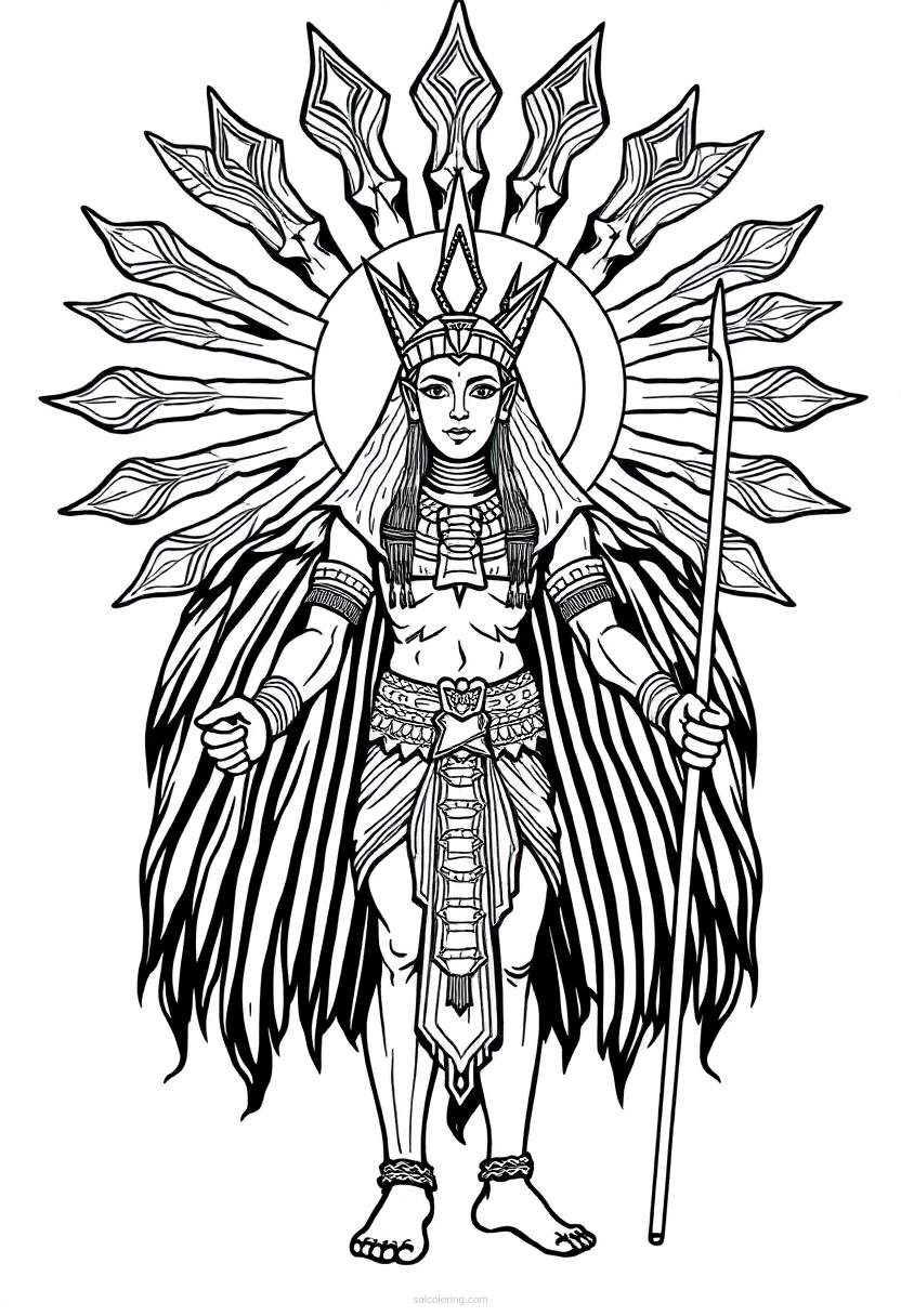 Ra Sun God coloring page for kids