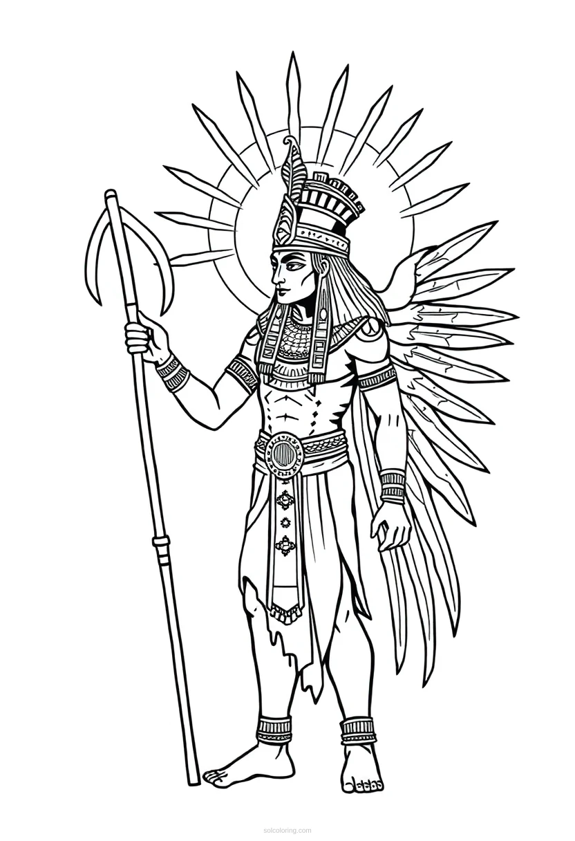 Ra Sun God coloring page for kids