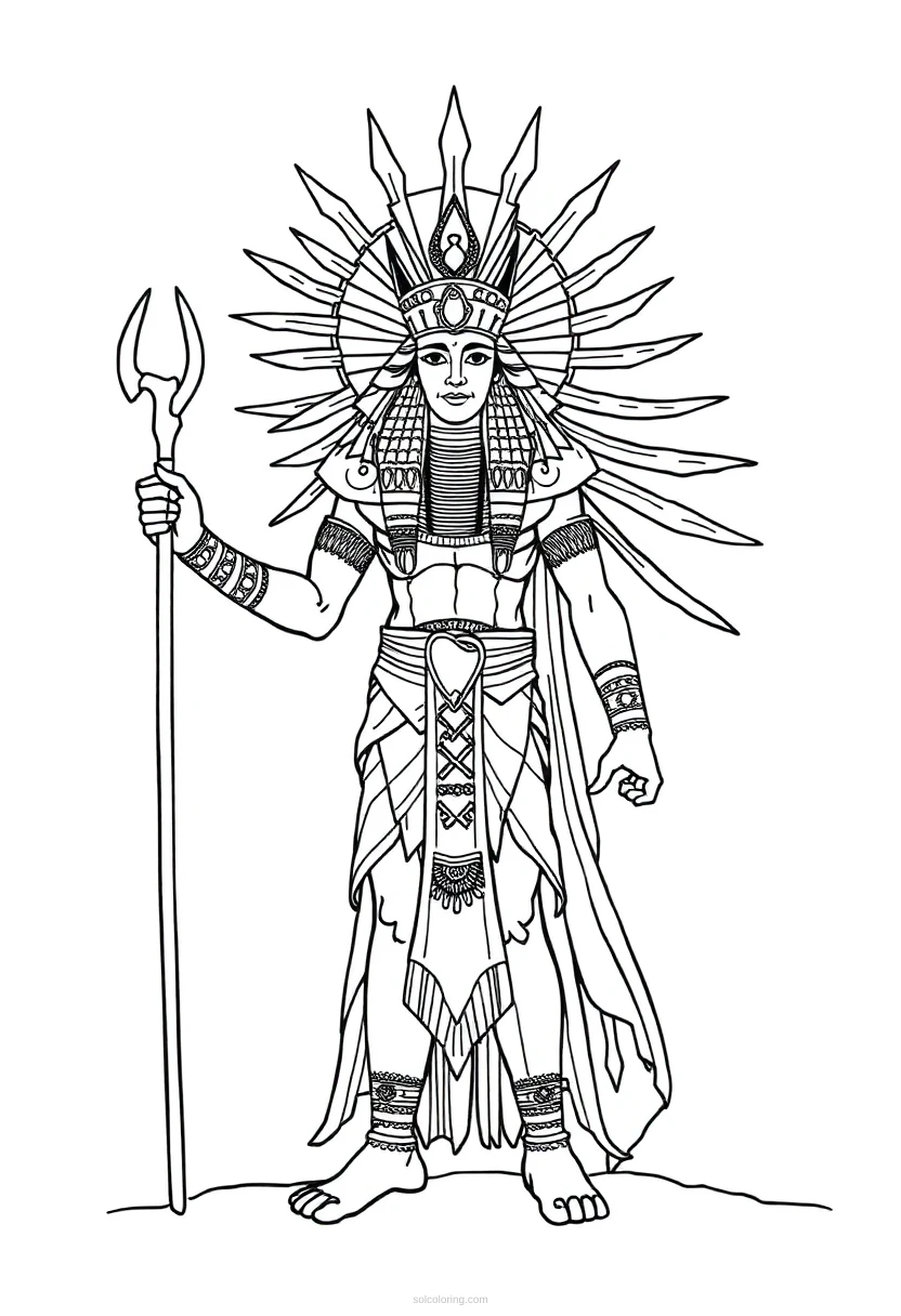 Ra Sun God coloring page for kids