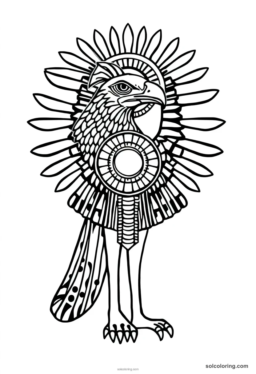 Ra With Falcon Head And Sun Disk coloring pages