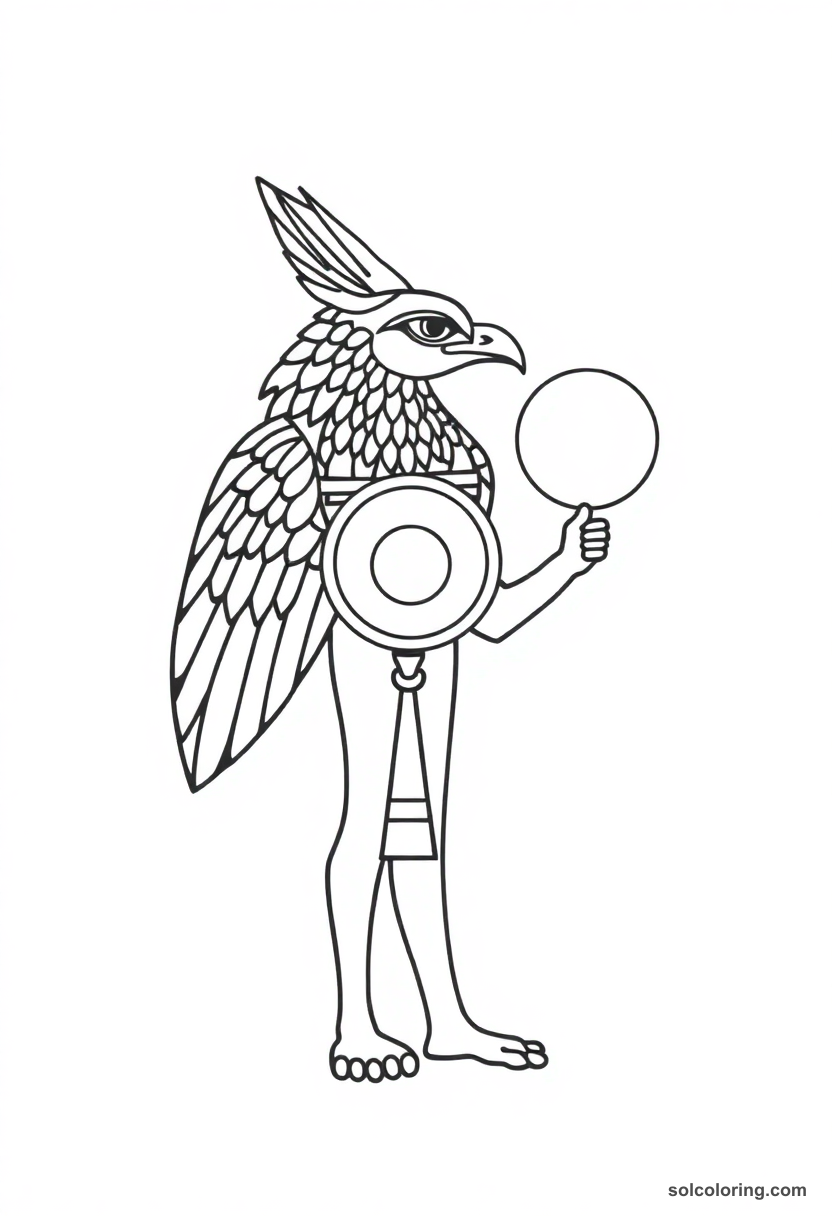Simple Ra with Falcon Head and Sun Disk