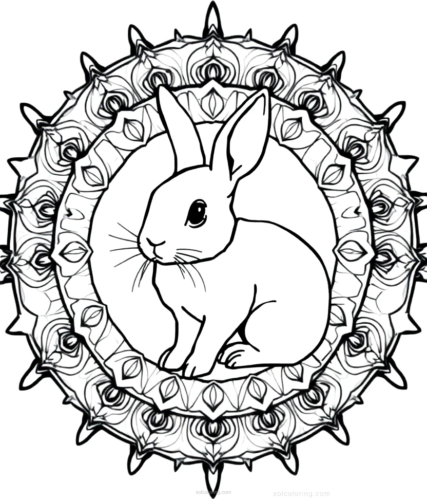 Rabbit in Hutch coloring page for kids