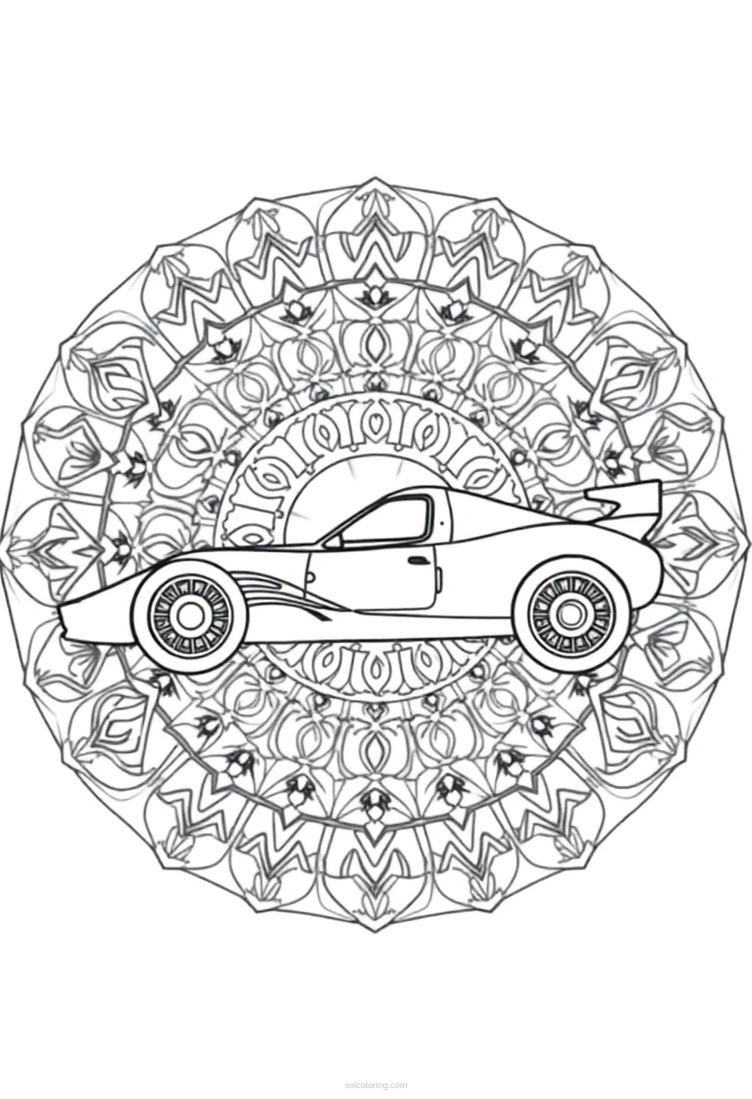 Race Car coloring page for kids