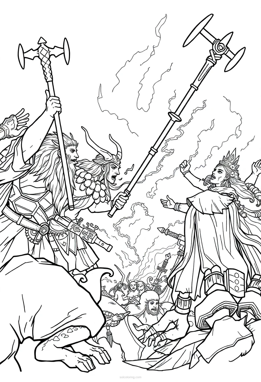 Ragnarok Battle Scene coloring page for kids