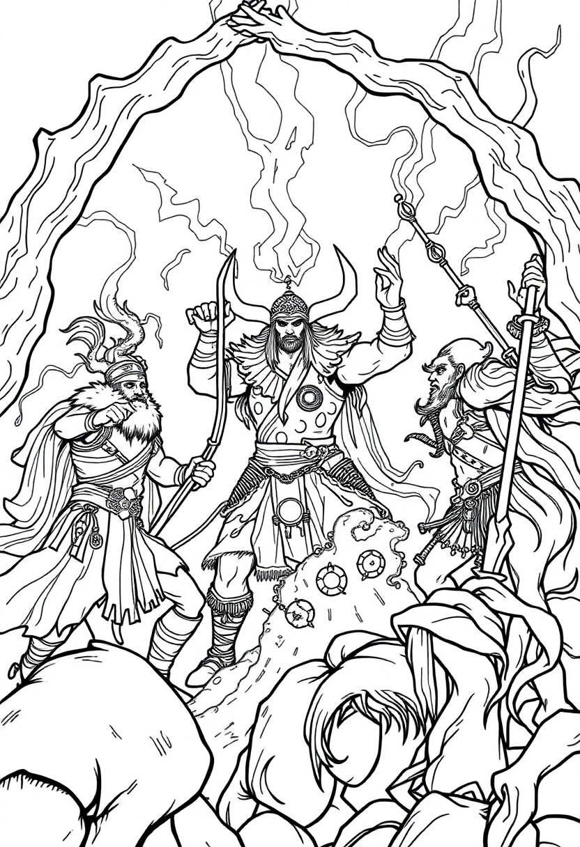 Ragnarok Battle Scene coloring page, free printable