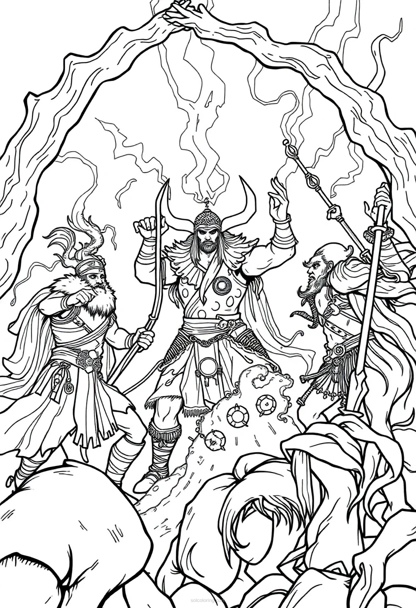 Ragnarok Battle Scene coloring page for kids