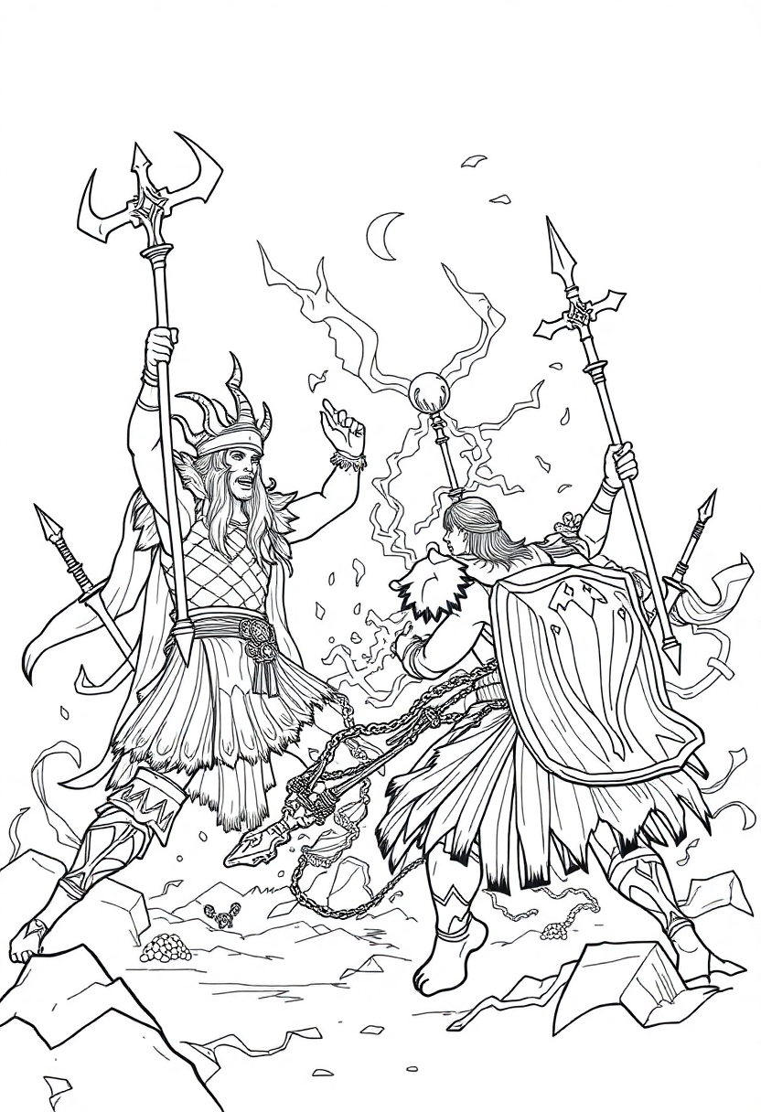 Ragnarok Battle Scene coloring page, free printable