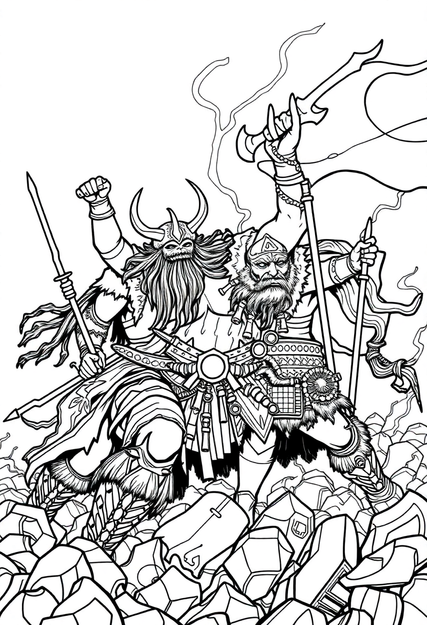 Ragnarok Battle Scene coloring page, free printable