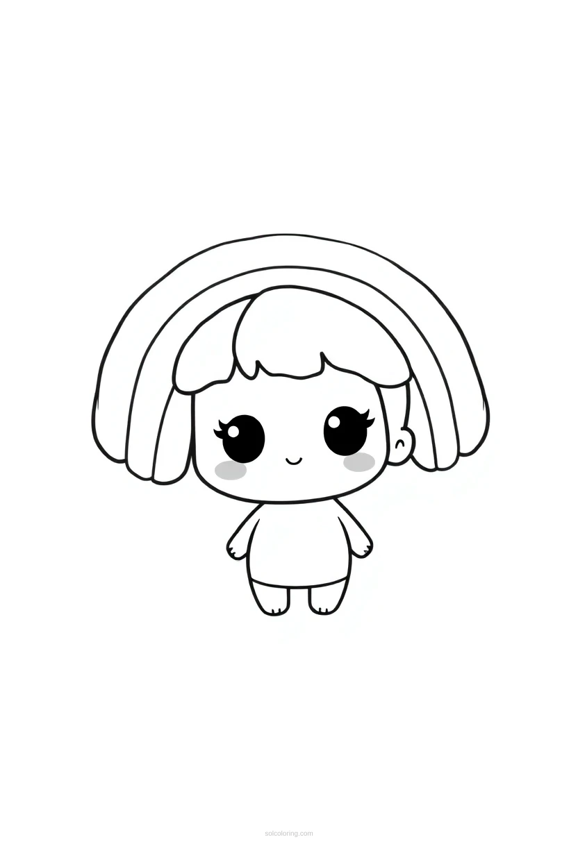 Rainbow coloring page for kids