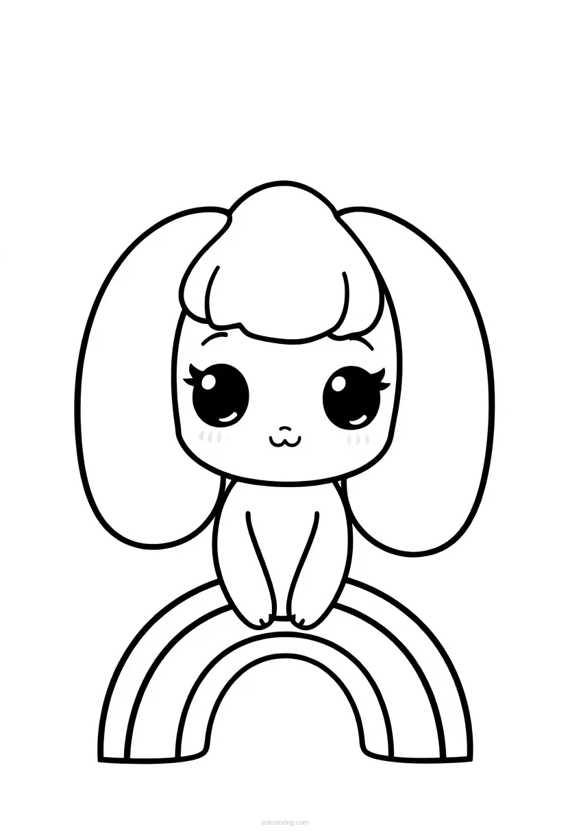 Rainbow coloring page for kids