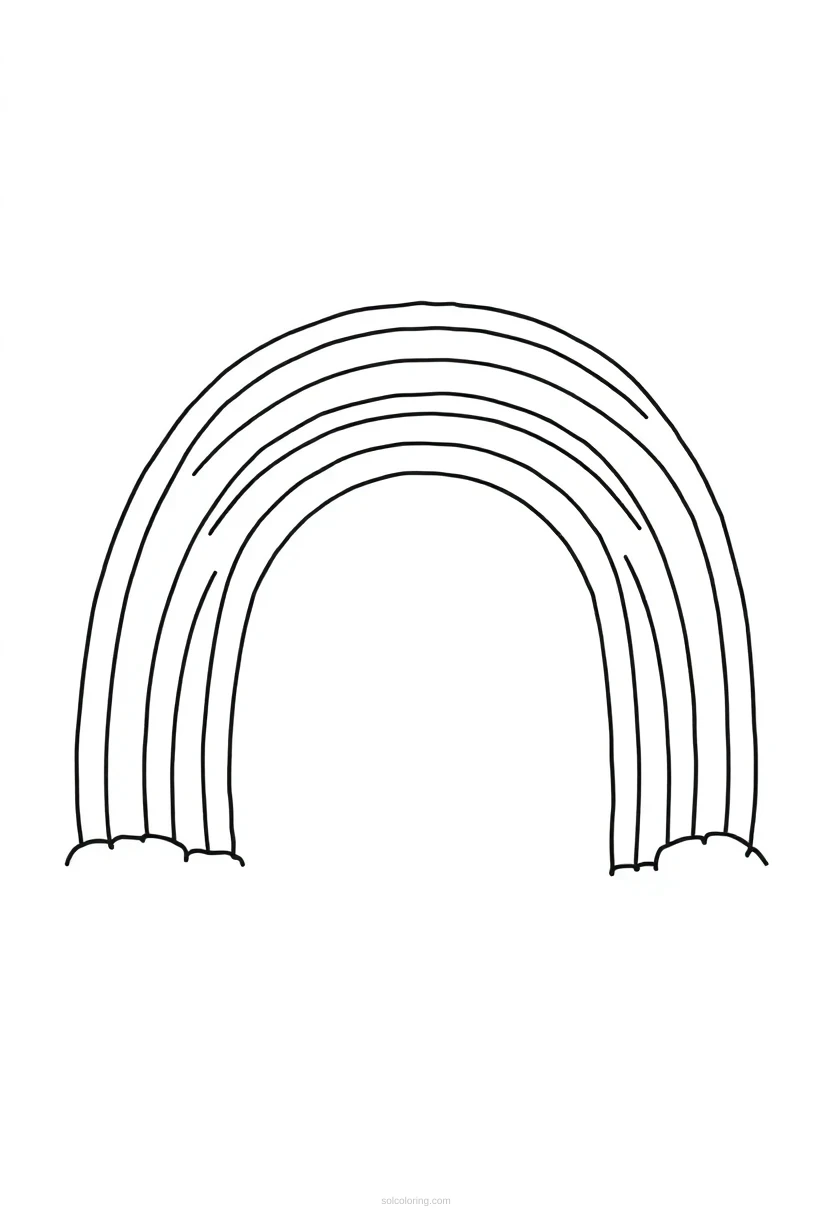 Rainbow Cute Cartoon coloring page for kids