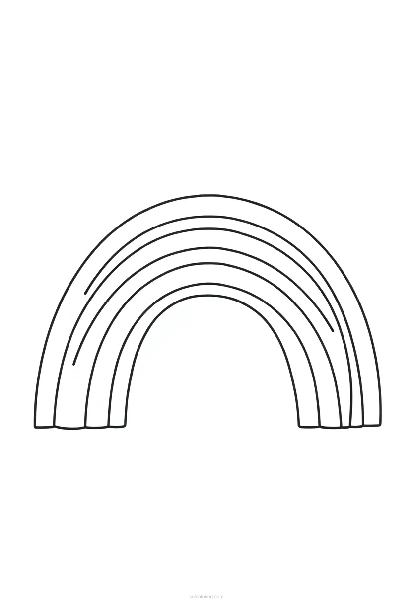Rainbow coloring page for kids