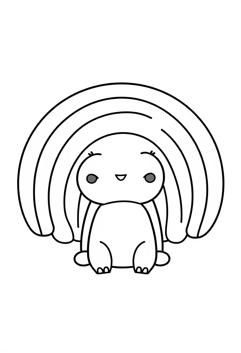 Rainbow coloring page, free printable