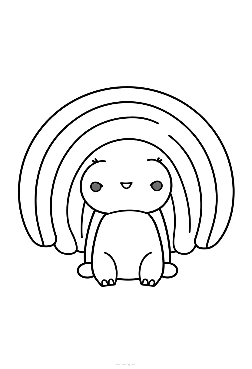 Rainbow coloring page for kids