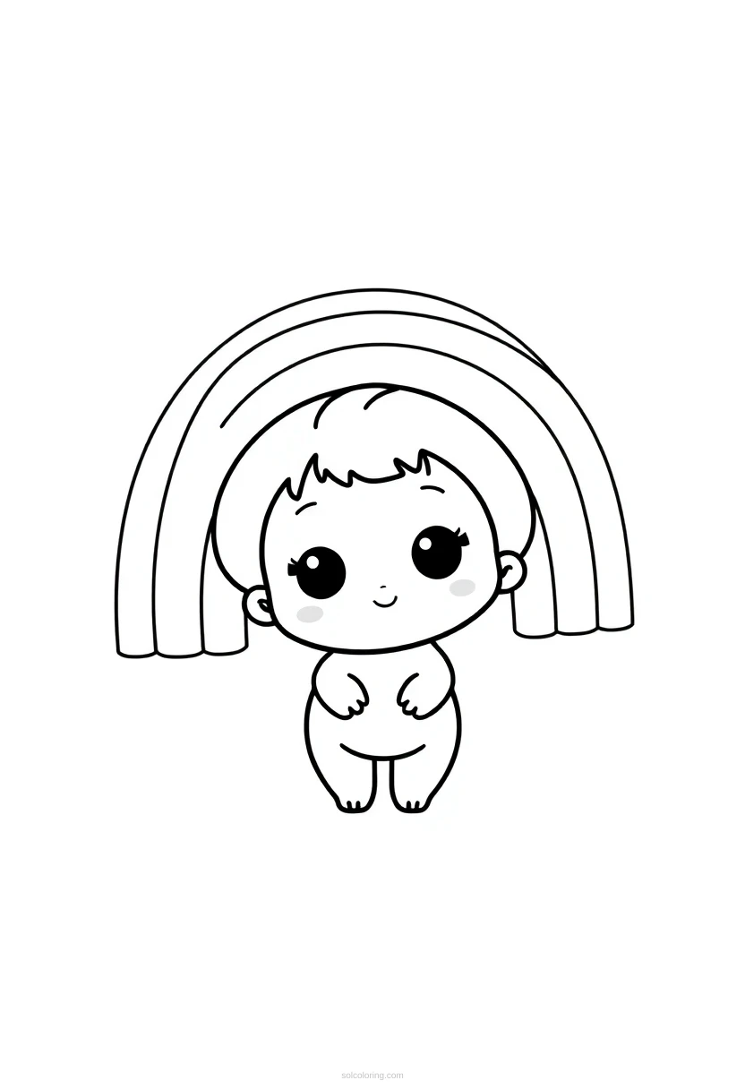 Rainbow coloring page for kids