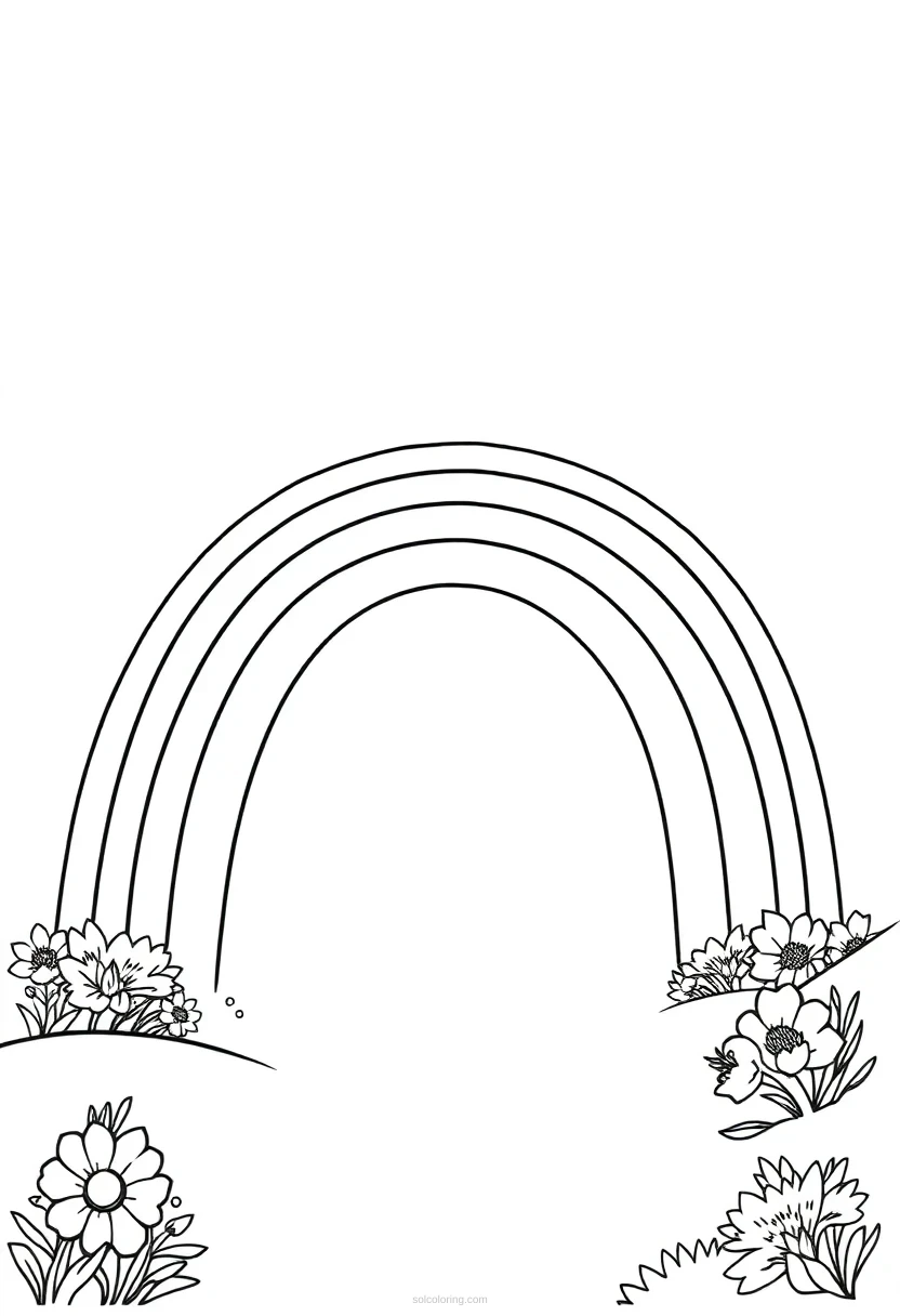 Rainbow Mandala coloring page for kids