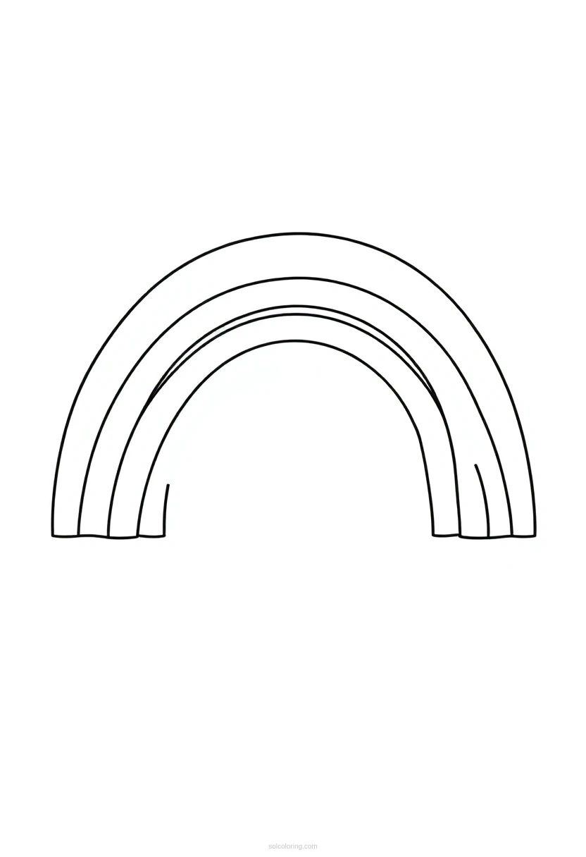 Rainbow coloring page for kids