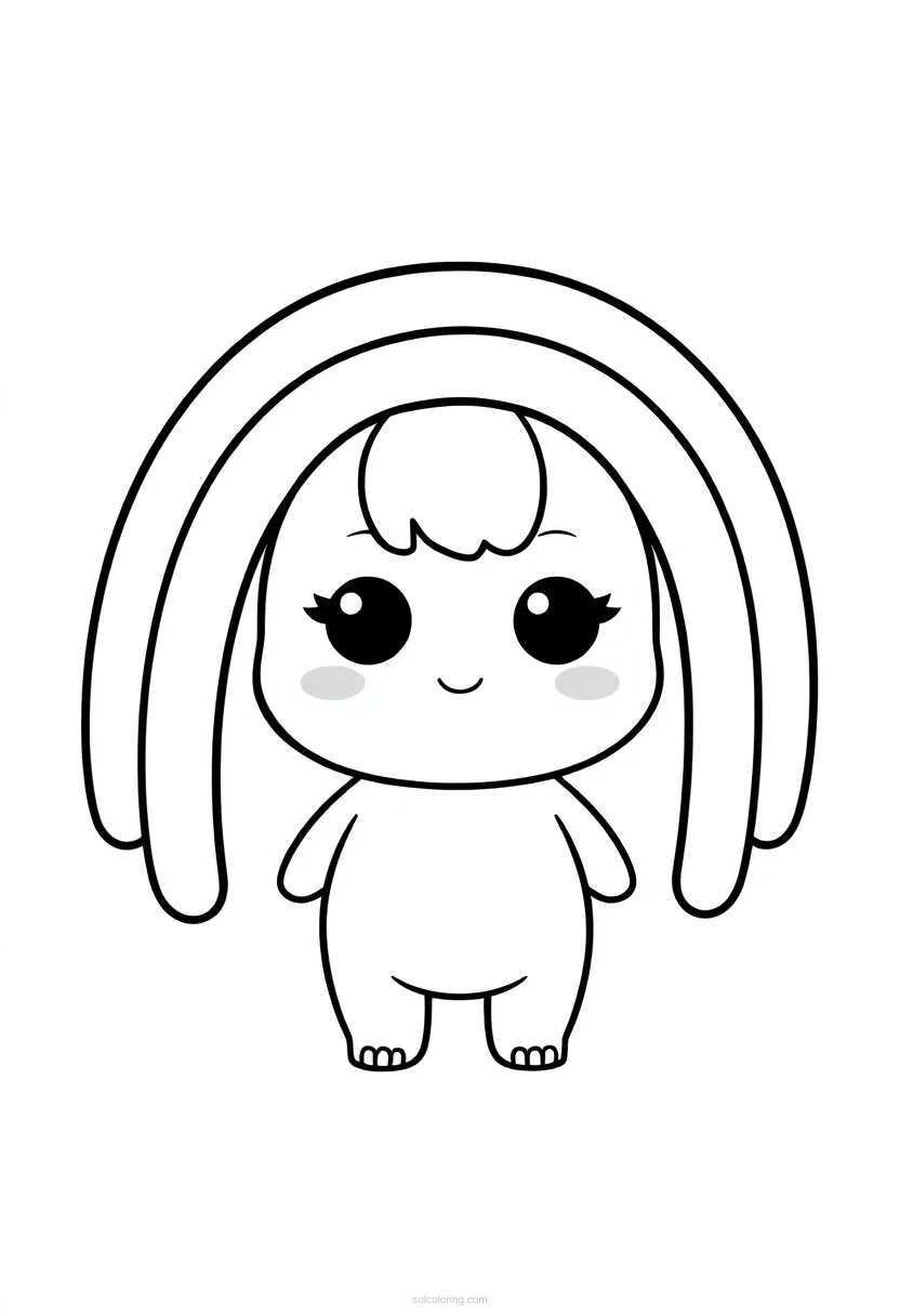 Rainbow Simple coloring page for kids