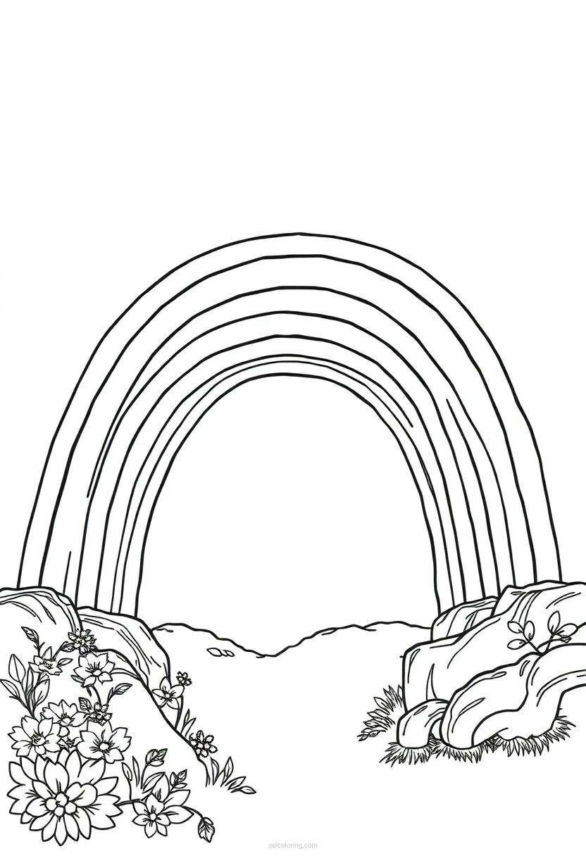 Rainbow Simple coloring page for kids