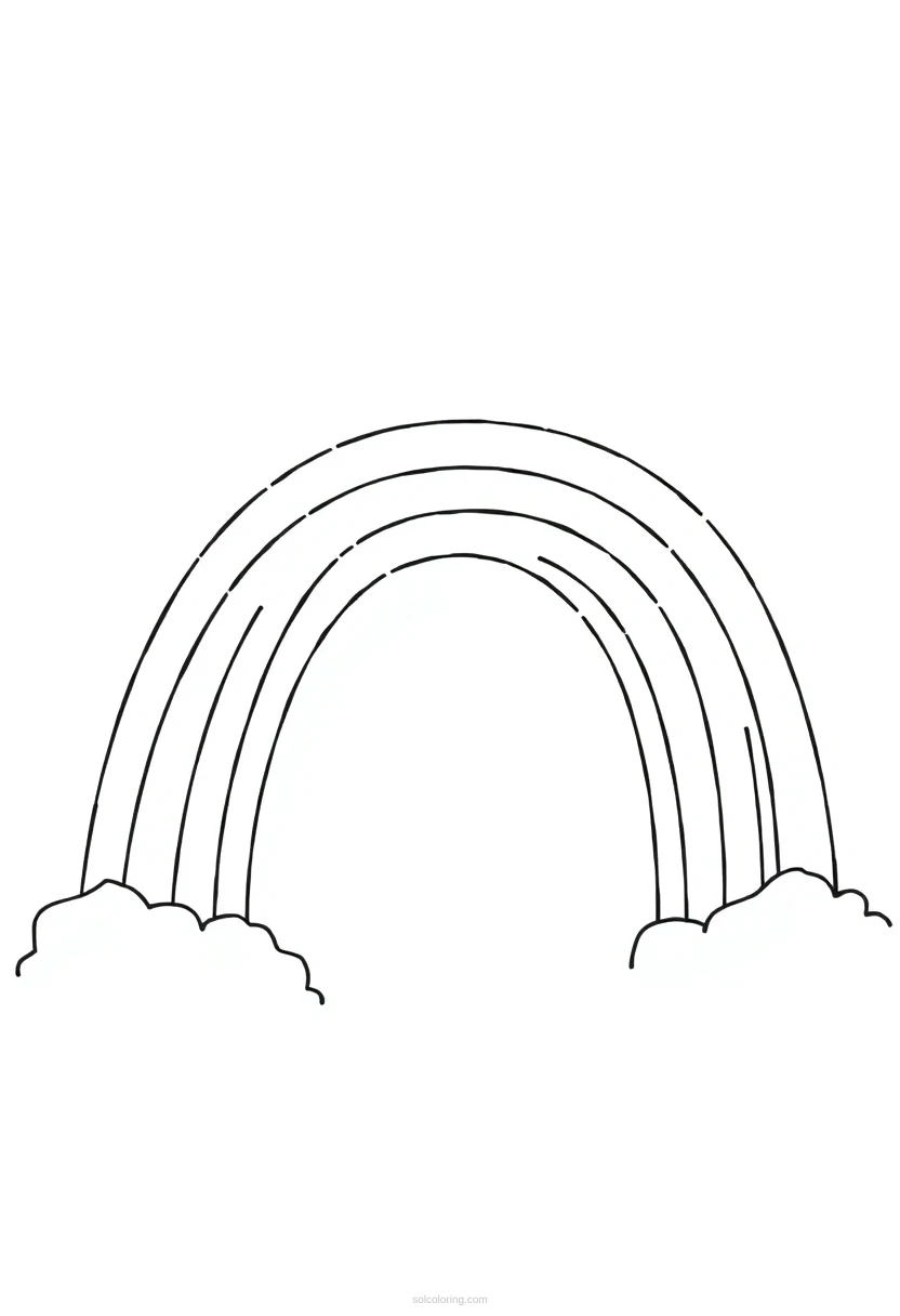 Rainbow Simple coloring page for kids