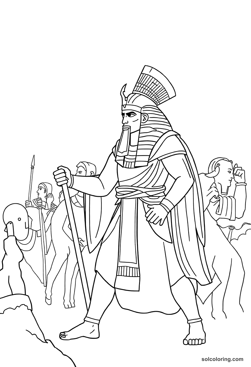 Simple Ramesses II at the Battle of Kadesh coloring page, free printable simple style