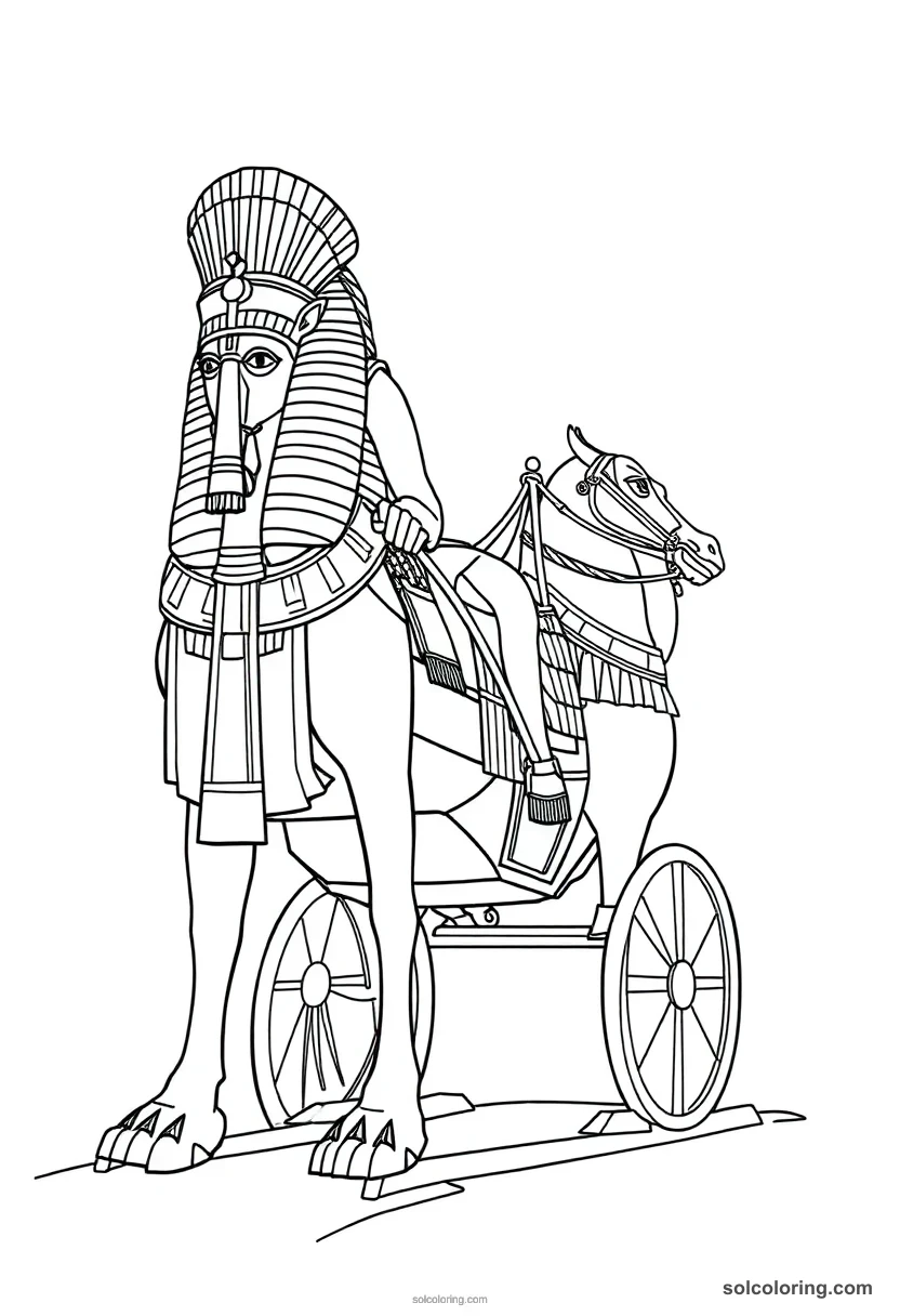 Ramses Ii On His War Chariot coloring pages