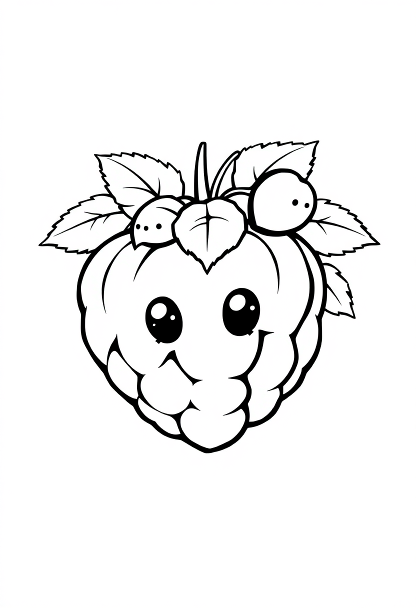 Raspberry Bush coloring page, free printable