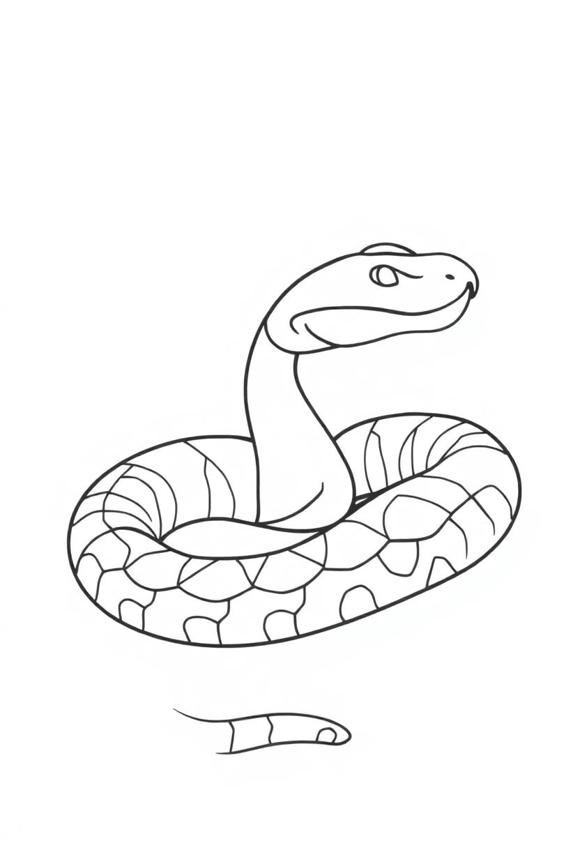 Rattlesnake coloring page, free printable