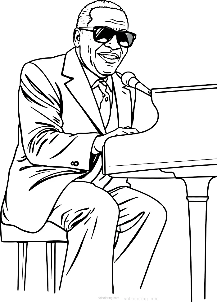Ray Charles At Piano coloring pages