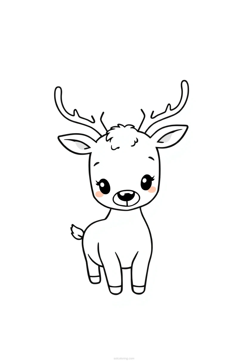Reindeer with Antlers coloring page for kids