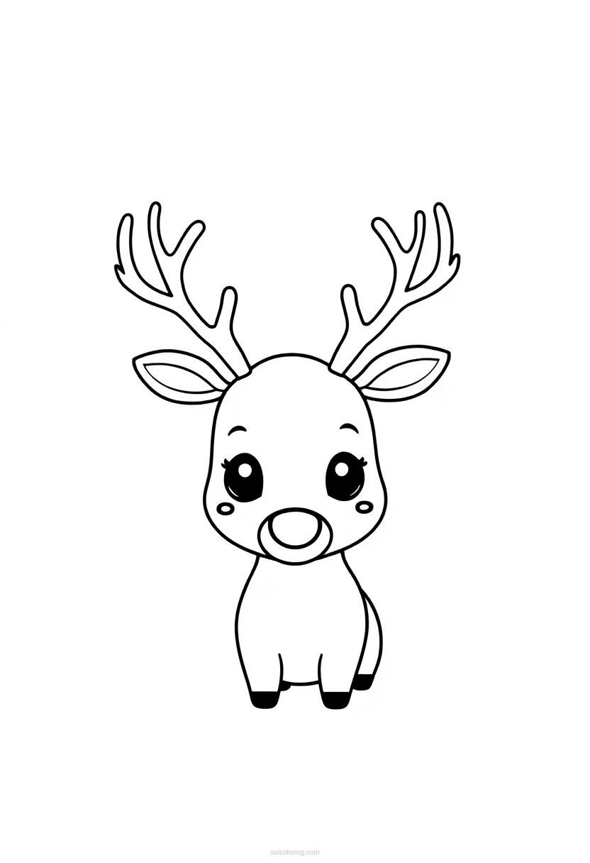 Reindeer with Antlers coloring page for kids