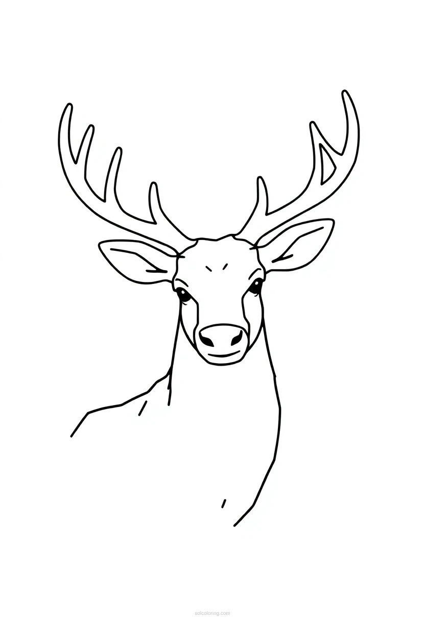 Reindeer with Antlers coloring page for kids
