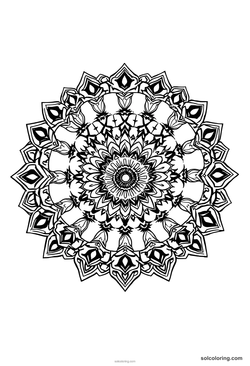 Mandala Renaissance Florence Street Festival mandala coloring page for kids