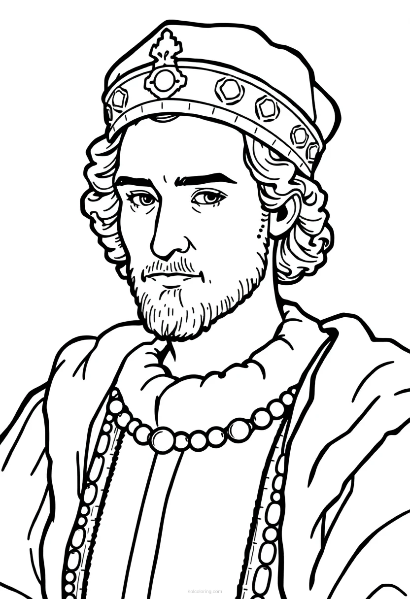 Renaissance Prince coloring page for kids