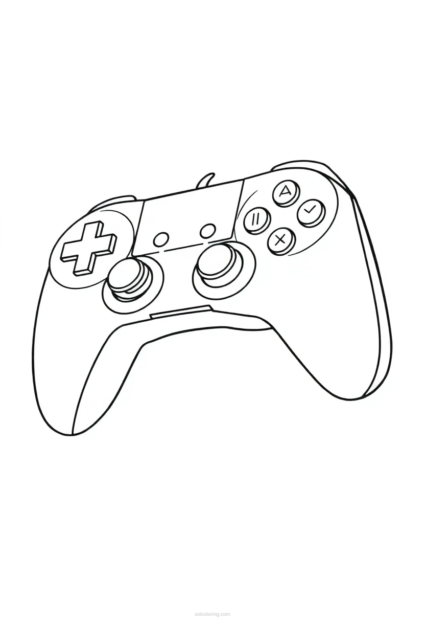 Retro Gaming Controller coloring page for kids