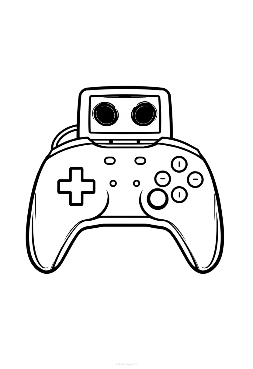 Retro Gaming Controller coloring page for kids