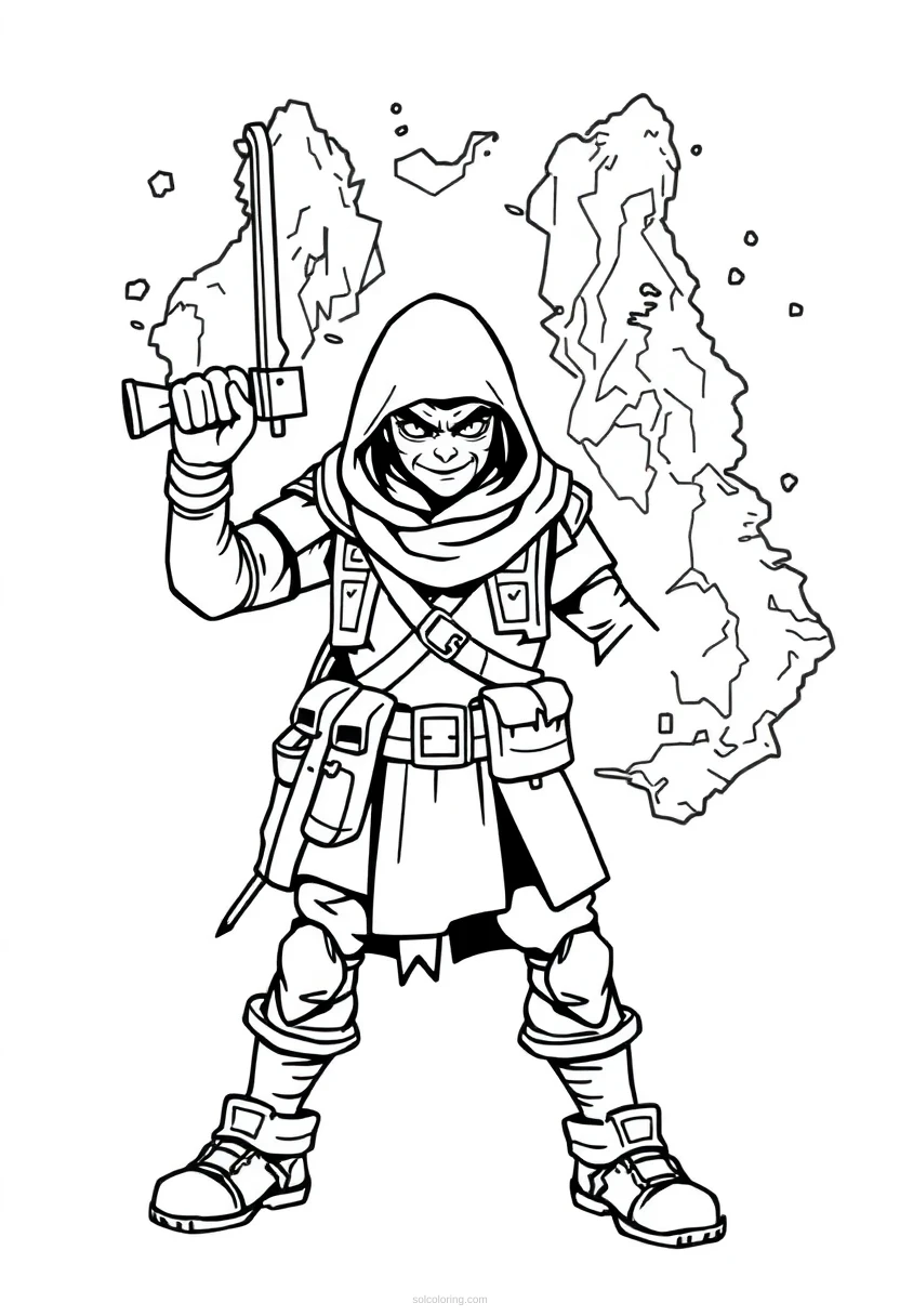 Retro Style Fantasy Map coloring page for kids