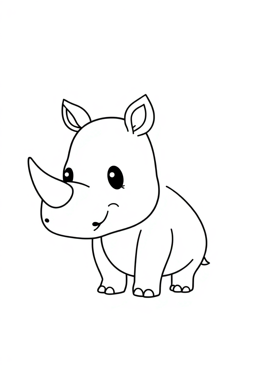 Rhinoceros coloring page, free printable