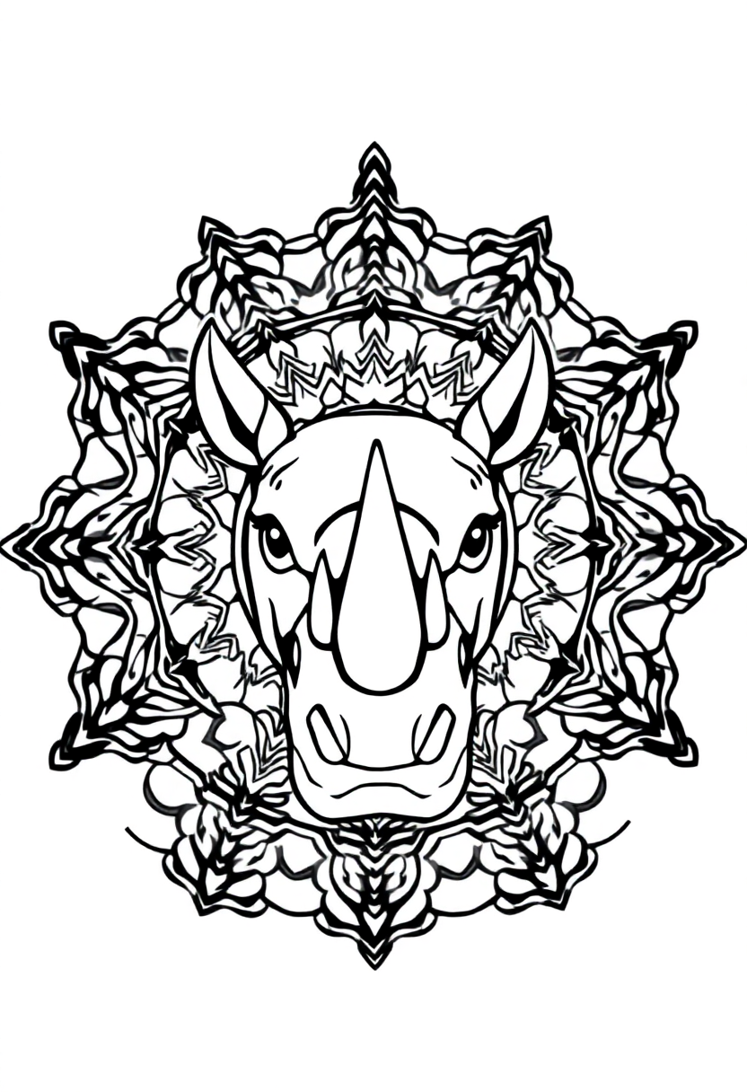 Rhinoceros coloring page, free printable