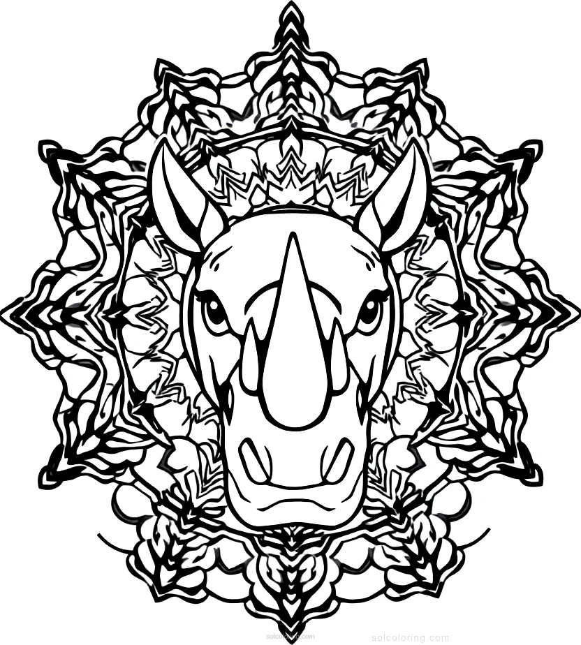 Rhinoceros coloring page for kids